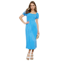 Spot Shirred Bodice Midi Dress, £40 | Dorothy Perkins