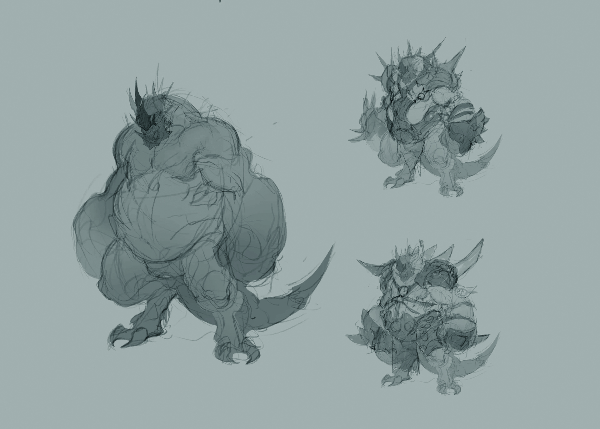 Digital art showing an armoured demon