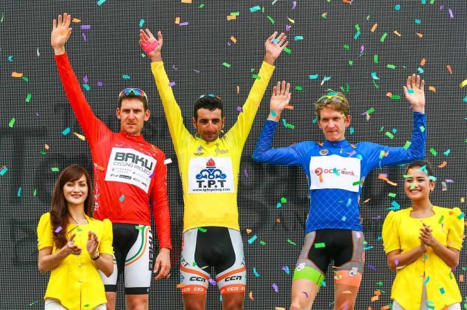 The race leaders on the podium