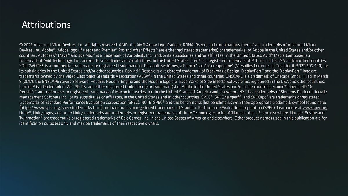 AMD Radeon Pro W7600 W7500 slide deck