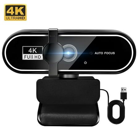 4K Webcam with Autofocus & Dual Mics 