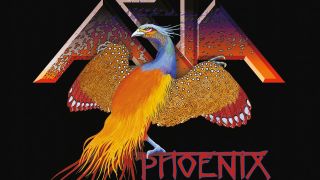 album artwork detail from Asia'a Phoenix album showing Roger Dean's colourful painting of a phoenix