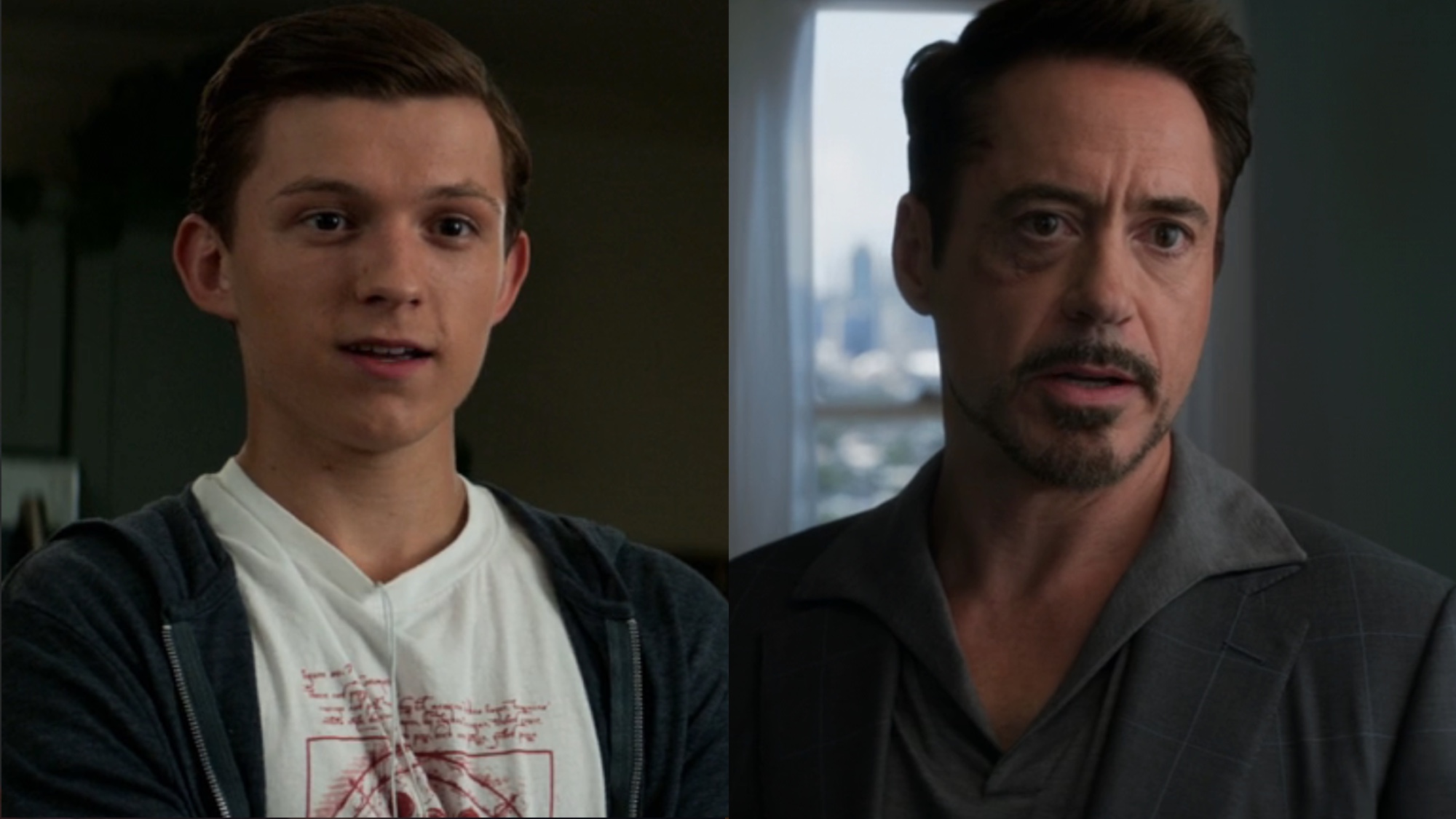 Tom Holland and RDJ in Civil War side by side. 