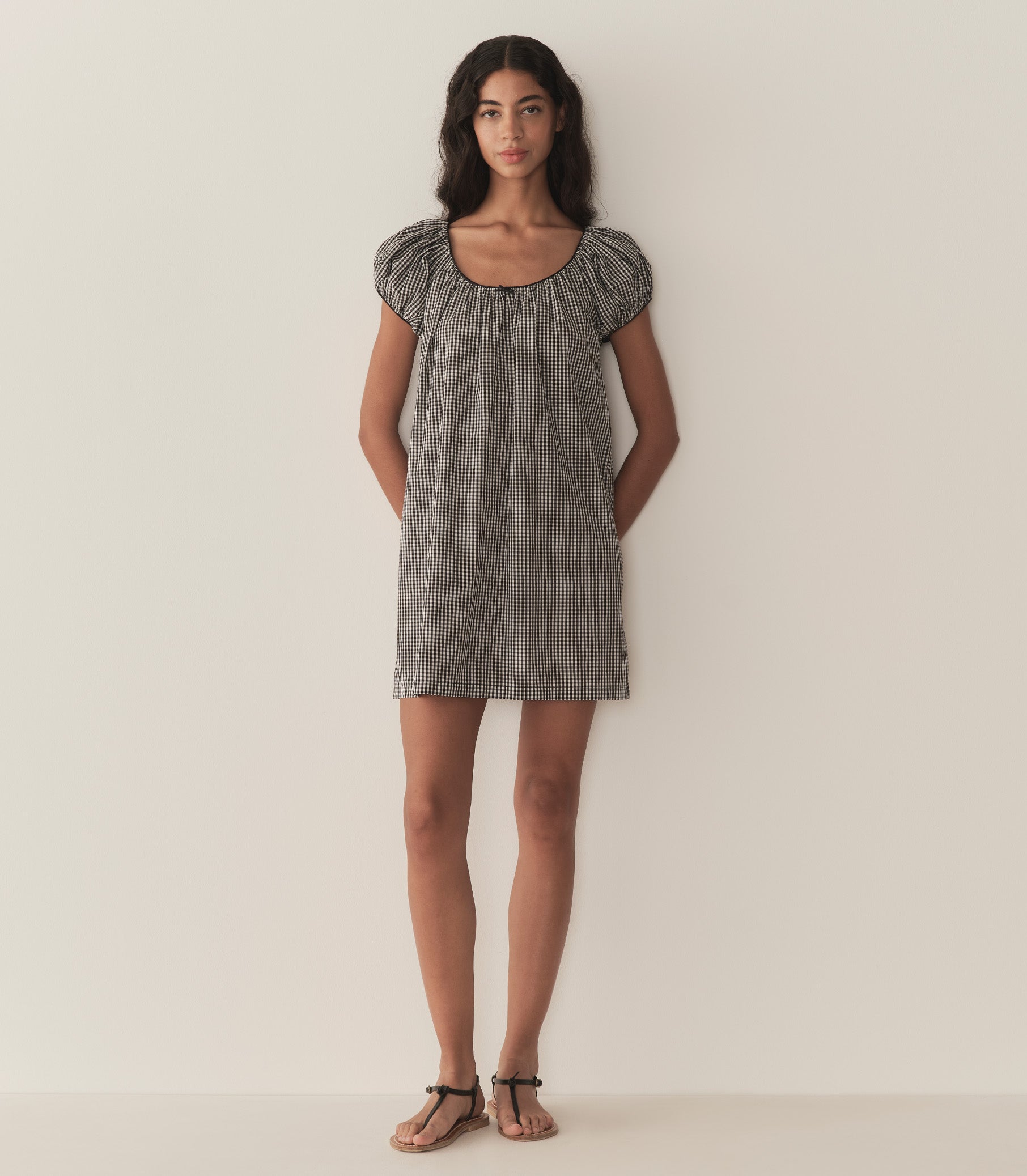 Julia Dress -- Noir La Maddalena Gingham