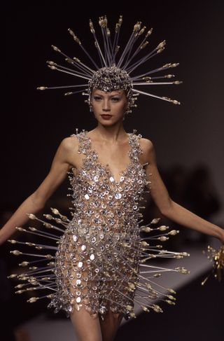 A spiky look from Paco Rabanne's Spring/Summer 1996 collection