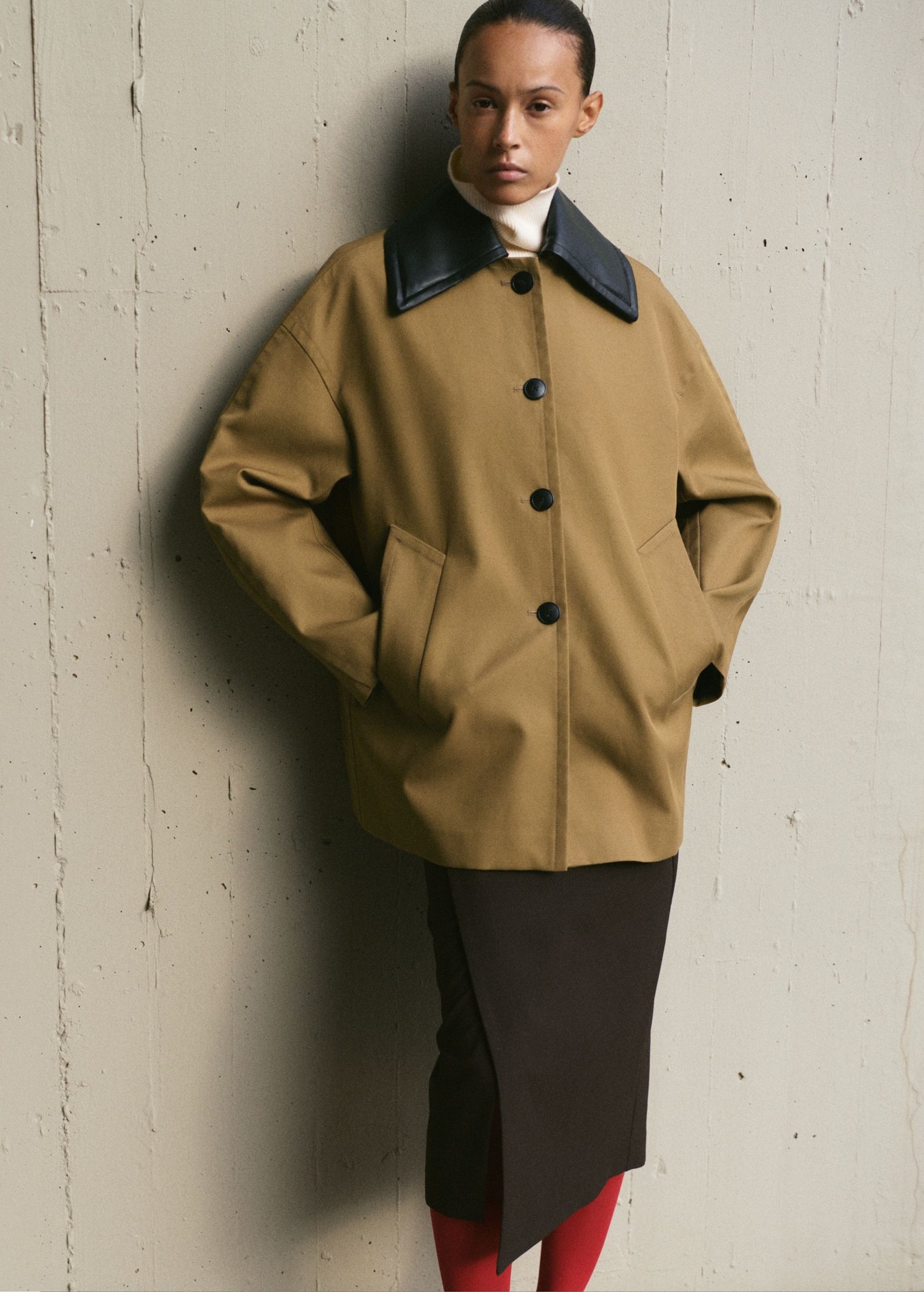 Faux Leather Effect Trench Coat - Women | Mango Usa
