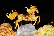 The horse-themed lighting set in Jiayuguan, Gansu Province, China on January 31, 2026