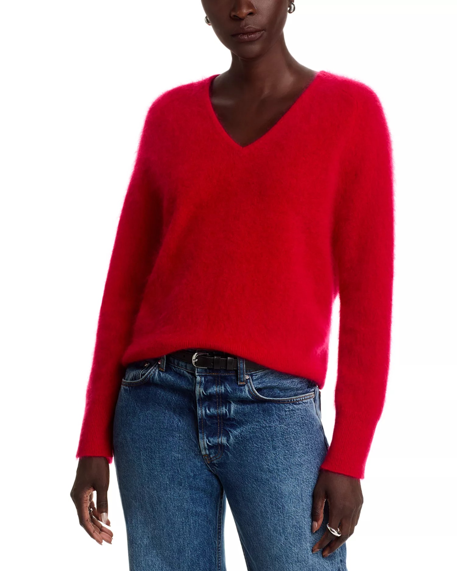 C by Bloomingdale's Cashmere, 100% Cashmere Brushed V Neck Sweater - Exclusive
