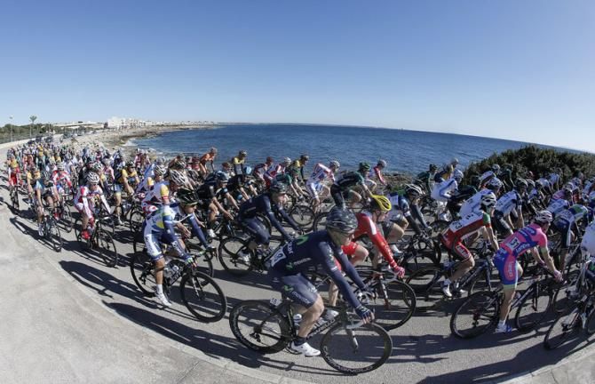 The peloton en route to Ses Salines
