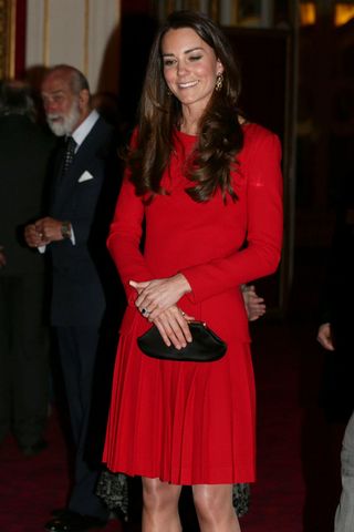 Kate Middleton repeats her red Alexander McQueen dress.