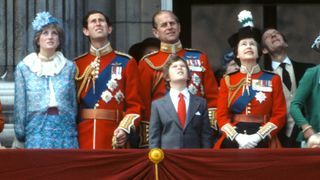 Members of the Royal Family on the balcony of Buckingham Palace in 1981