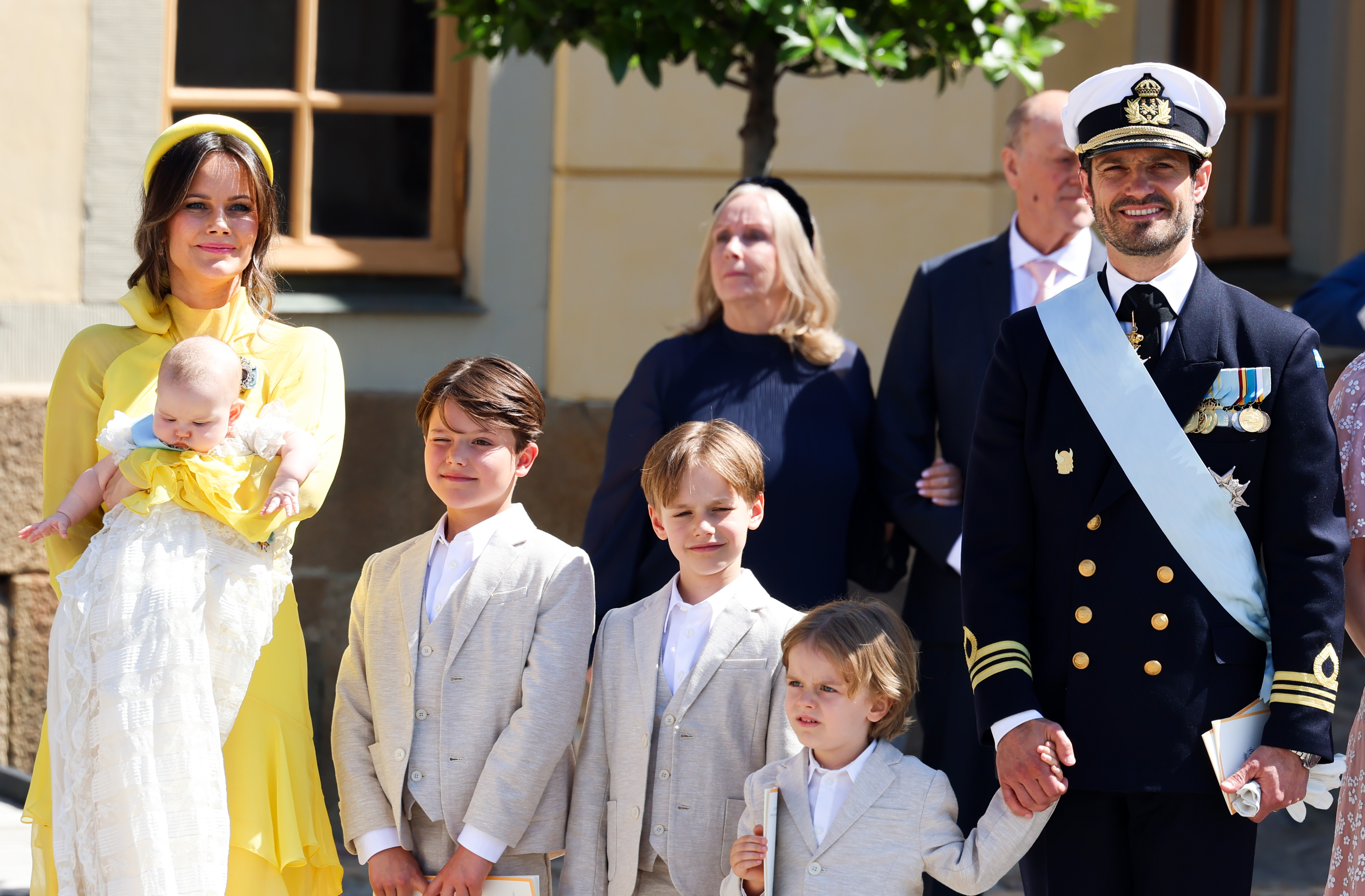 Princess Sofia, Prince Carl Philip and their four children at Priness Ines&#039;s christening