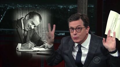 Stephen Colbert reads fake letter from Richard Nixon to Donald Trump