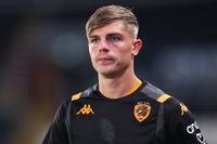 HULL, ENGLAND - JULY 29: Brandon Williams of Hull City during the pre-season friendly match between Hull City and Sunderland at MKM Stadium on July 29, 2025 in Hull, England. (Photo by Robbie Jay Barratt - AMA/Getty Images)
