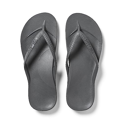Archies Arch Support Flip Flops for Men &amp;amp; Women &amp;ndash; Orthotic Sandals for Plantar Fasciitis Relief &amp;ndash; Lightweight, Cushioning, Shock-Absorbing Sandals for Walking, Foot Pain - Charcoal