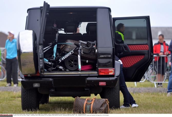 Cavendish's car all packed and ready to go