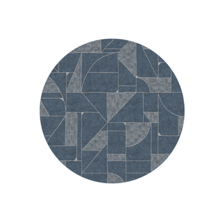 Ruggable navy blue round rug