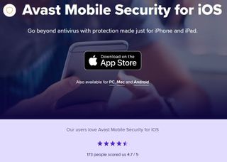 Avast Mobile Security's homepage