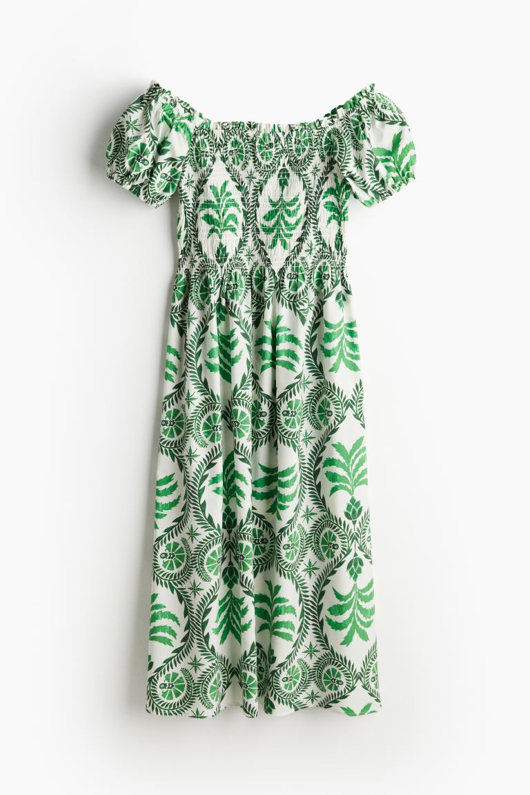 Off-The-Shoulder Poplin Dress