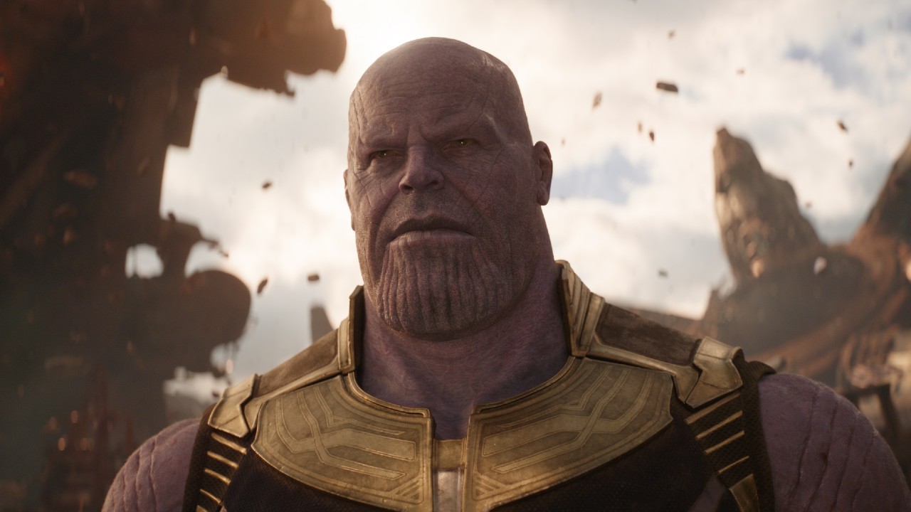 Thanos looking on in Avengers: Infinity War