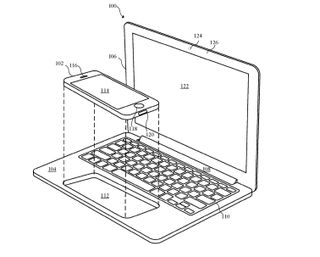 Apple's dock would use the iPhone as a touchpad. Credit: USPTO