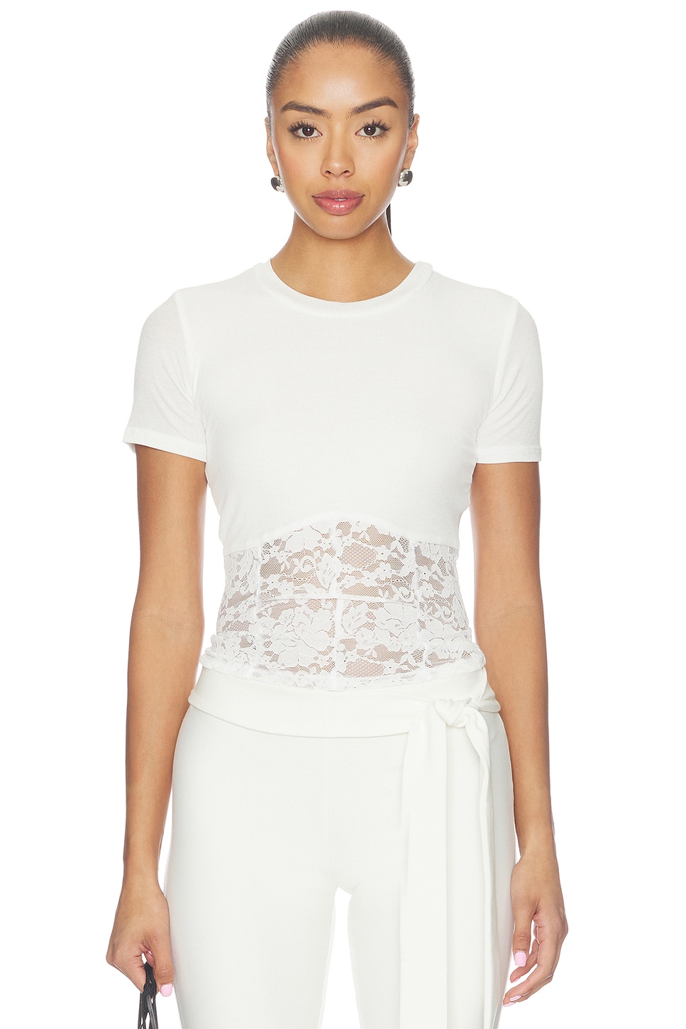 Ember Rib Lace Shortsleeve Tee