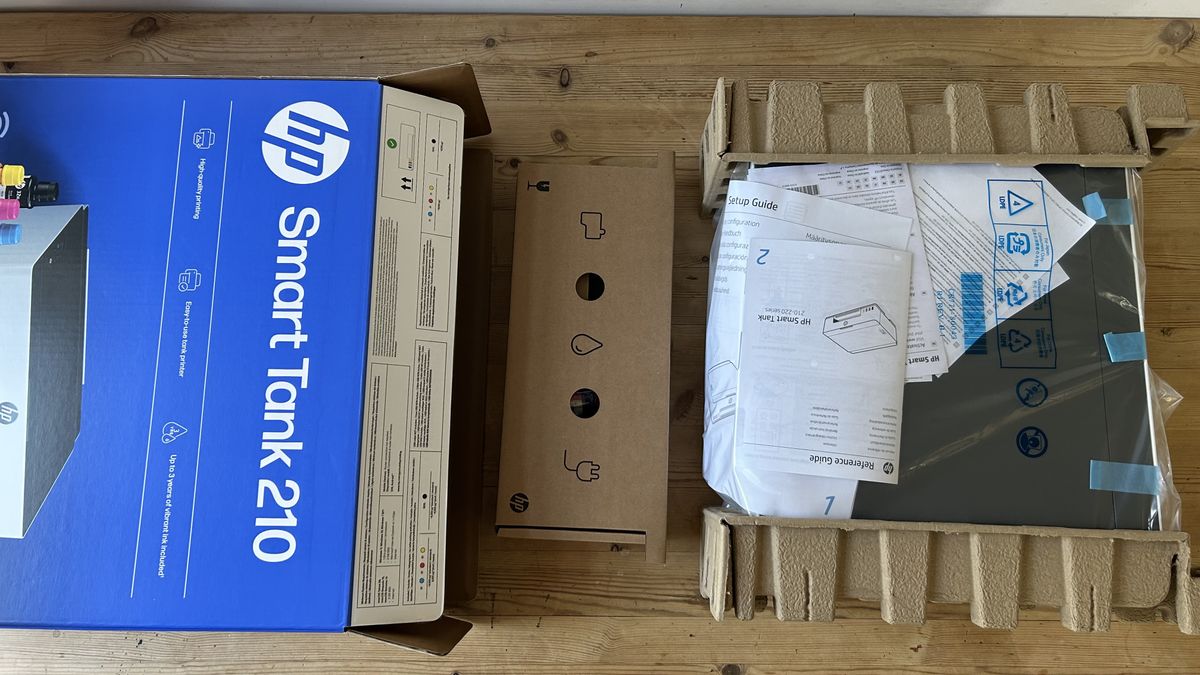 Testing out the HP Smart 210 printer in a home office