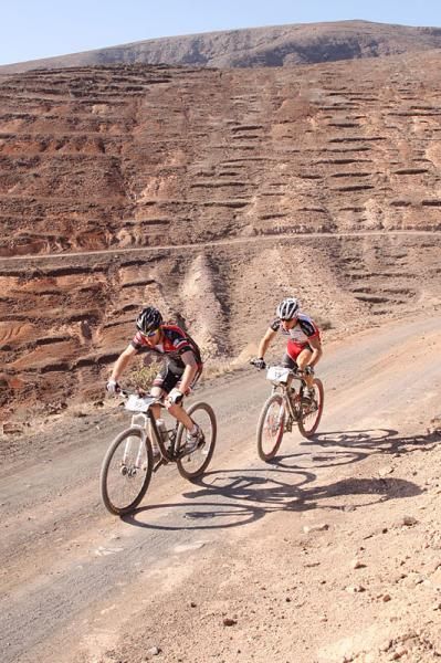 Two racers in action on Lanzarote