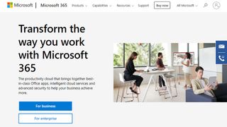 Website screenshot for Microsoft 365.