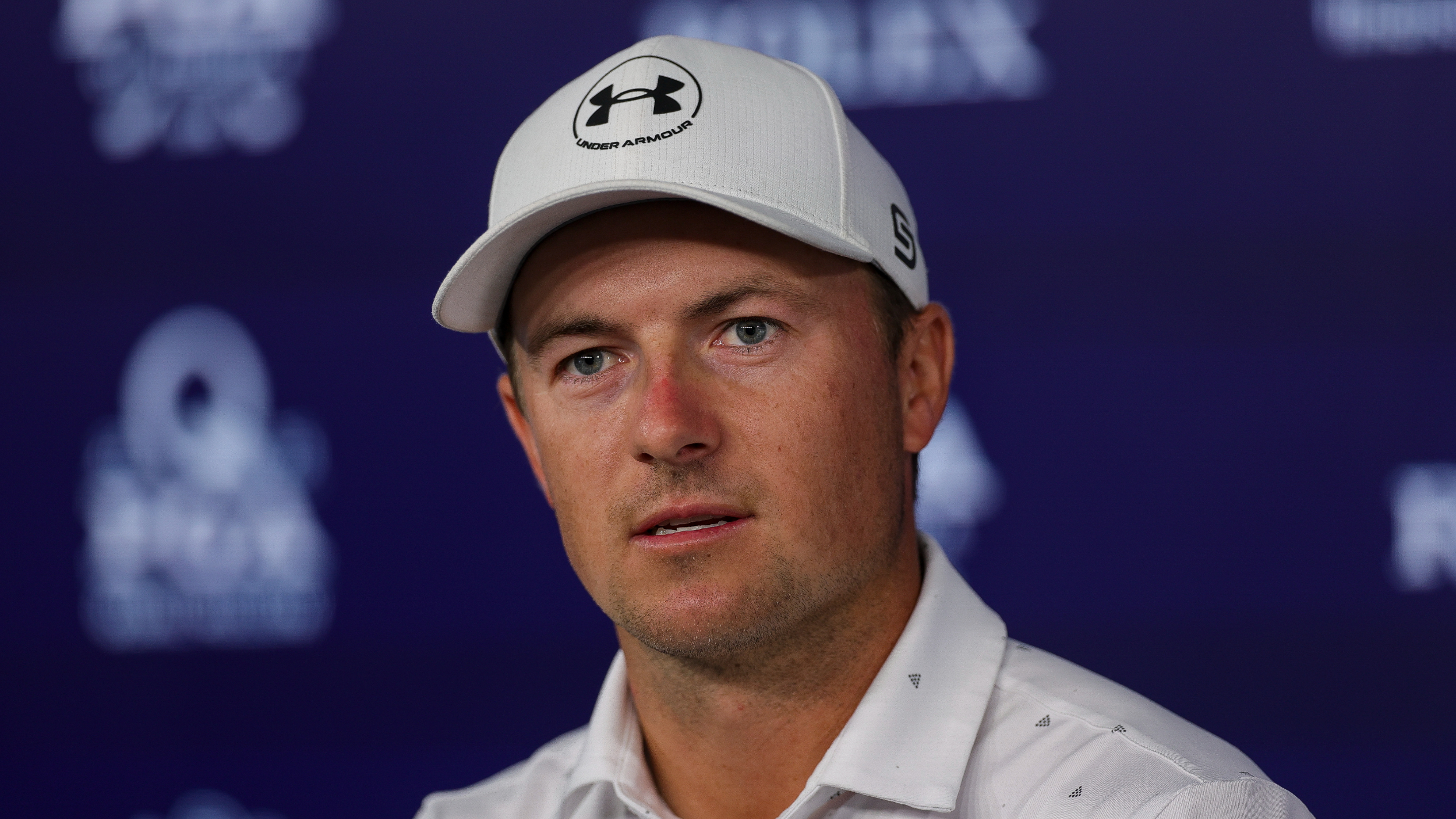 Jordan Spieth talks to the media ahead of the PGA Championship 