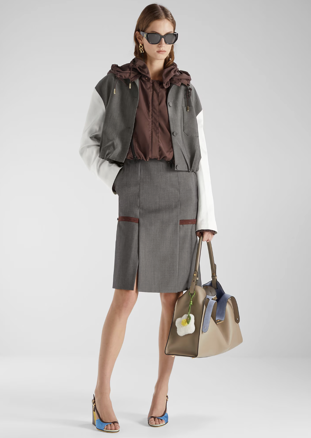 Fendi, Skirt Grey Mohair Fabric Skirt