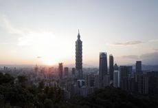 Sunset over Taipei 101 Taiwan's iconic skyscraper