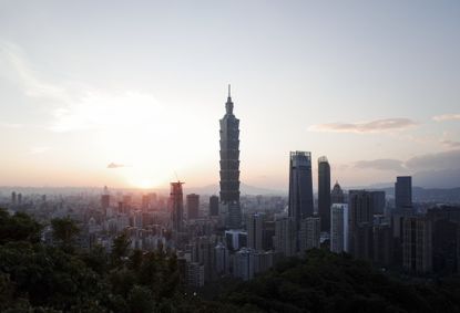 Sunset over Taipei 101 Taiwan's iconic skyscraper