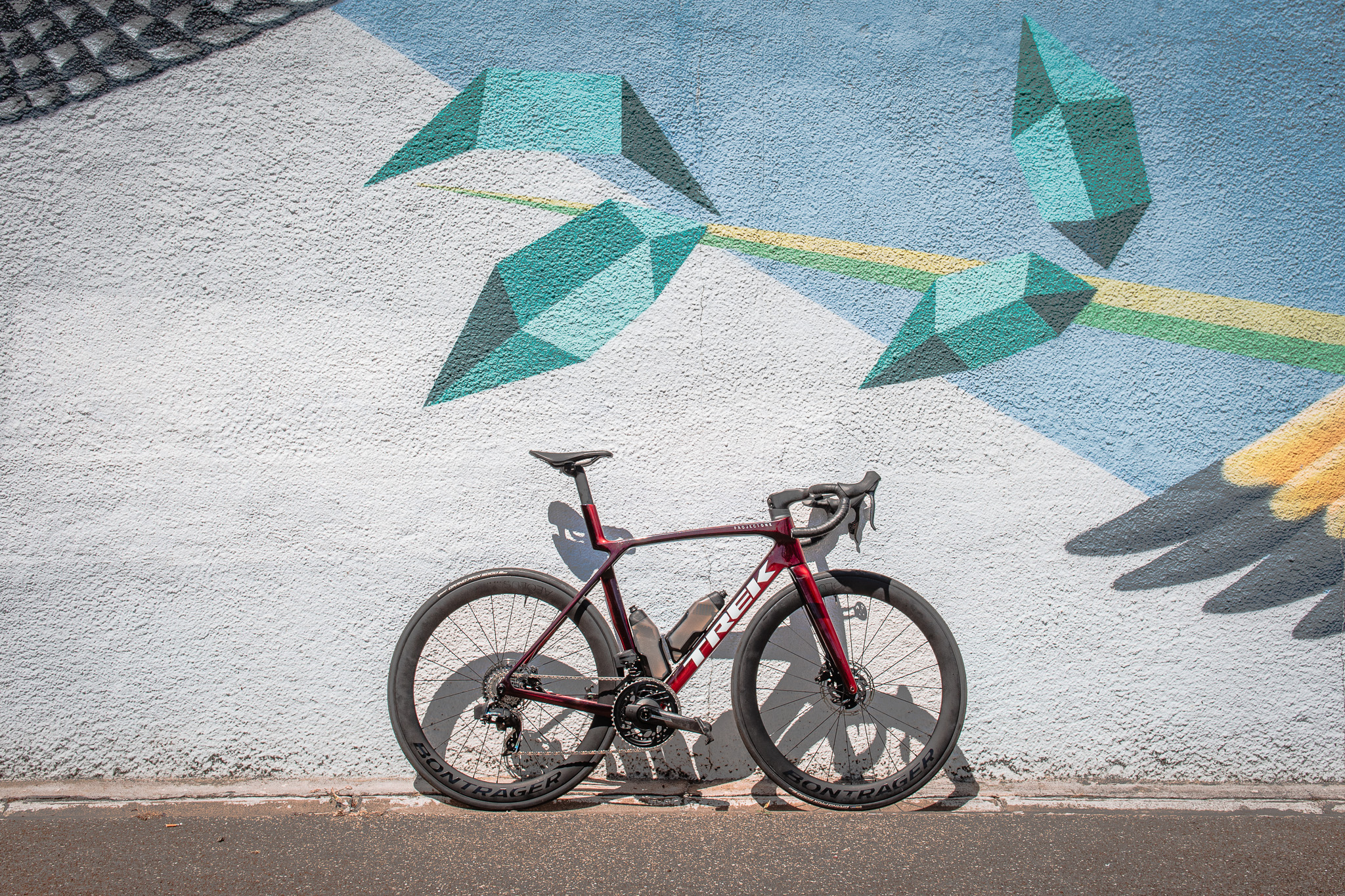 Trek Madone Gen 8 SLR 7 pictured in front of a London mural