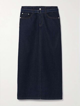 Calder Belted Denim Maxi Skirt