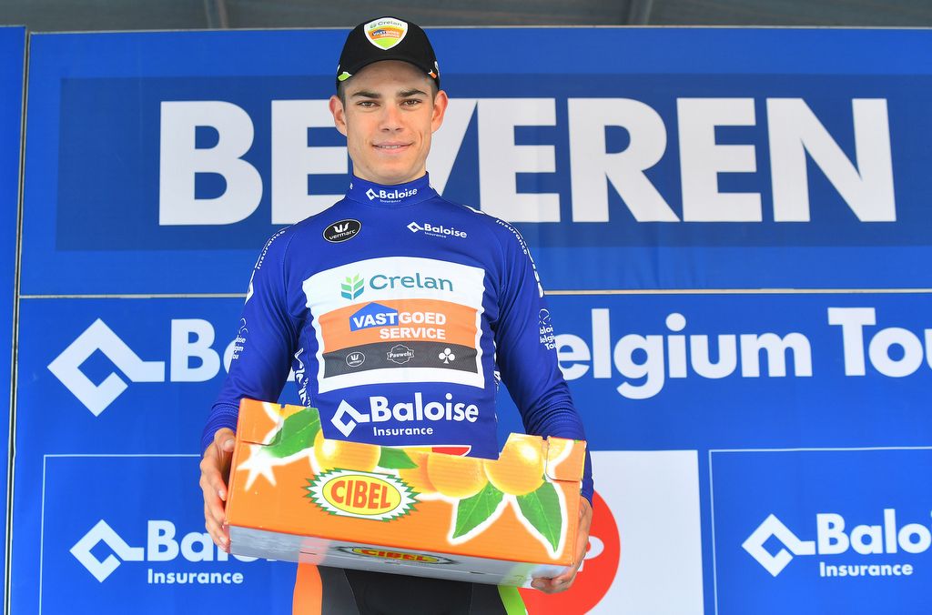 Wout Van Aert with one of his prizes
