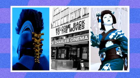 The Prince Charles Cinema alongside promotional imagery for The Odyssey and Kokuho