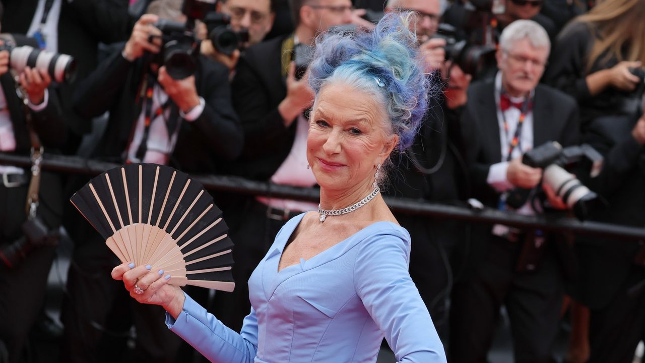 helen mirren blue hair