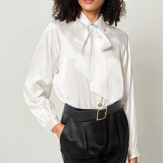 lilysilk pussybow blouse for a capsule wardrobe