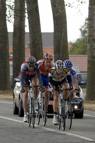 Olivier Kaisen (Silence-Lotto), Rick Flens (Rabobank), Klaas Lodewyck (Topsport Vlaanderen) and Steven De Jongh (Quick Step) made up the day's break.