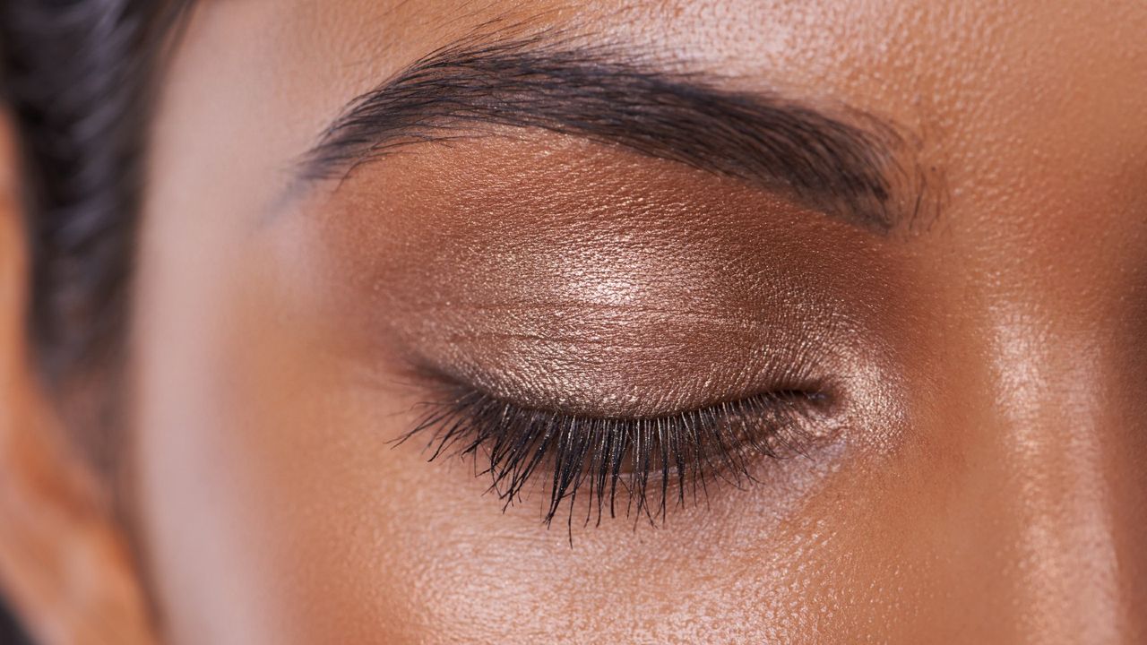 eyeshadow on eye close up