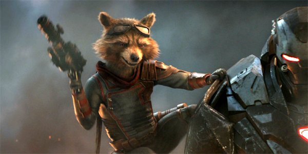 Rocket Raccoon and War Machine in Avengers Endgame