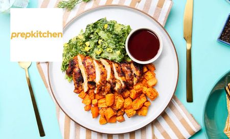 Prep Kitchen's New Orleans BBQ chicken with potatoes and avocado salad