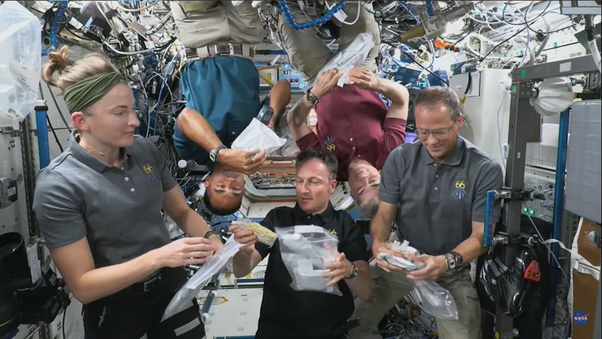 Thanksgiving in space means a cosmic 'turkey trot' for astronauts (video)