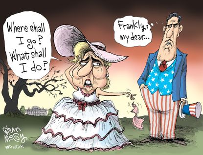 Political cartoon U.S. Gone with the wind Hillary Clinton post election