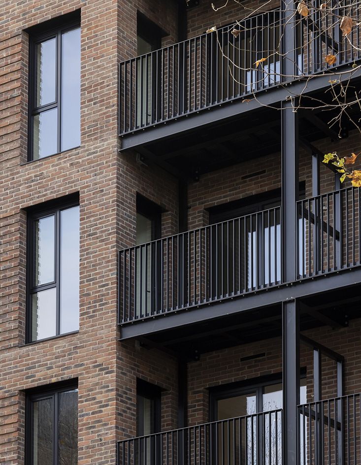 exterior of new york style balconies at Vabel Lawrence Penthouse