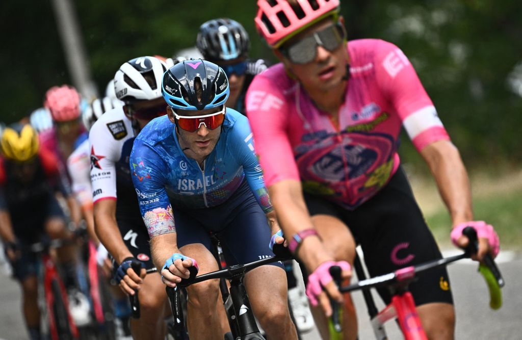 IsraelPremier Tech teams Canadian rider Hugo Houle 2nd R cycles during the 16th stage of the 109th edition of the Tour de France cycling race 1785 km between Carcassonne and Foix in southern France on July 19 2022 Photo by AnneChristine POUJOULAT AFP Photo by ANNECHRISTINE POUJOULATAFP via Getty Images