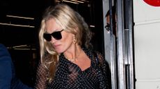Kate Moss is seen on September 30, 2025 in Paris, France