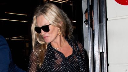 Kate Moss is seen on September 30, 2025 in Paris, France