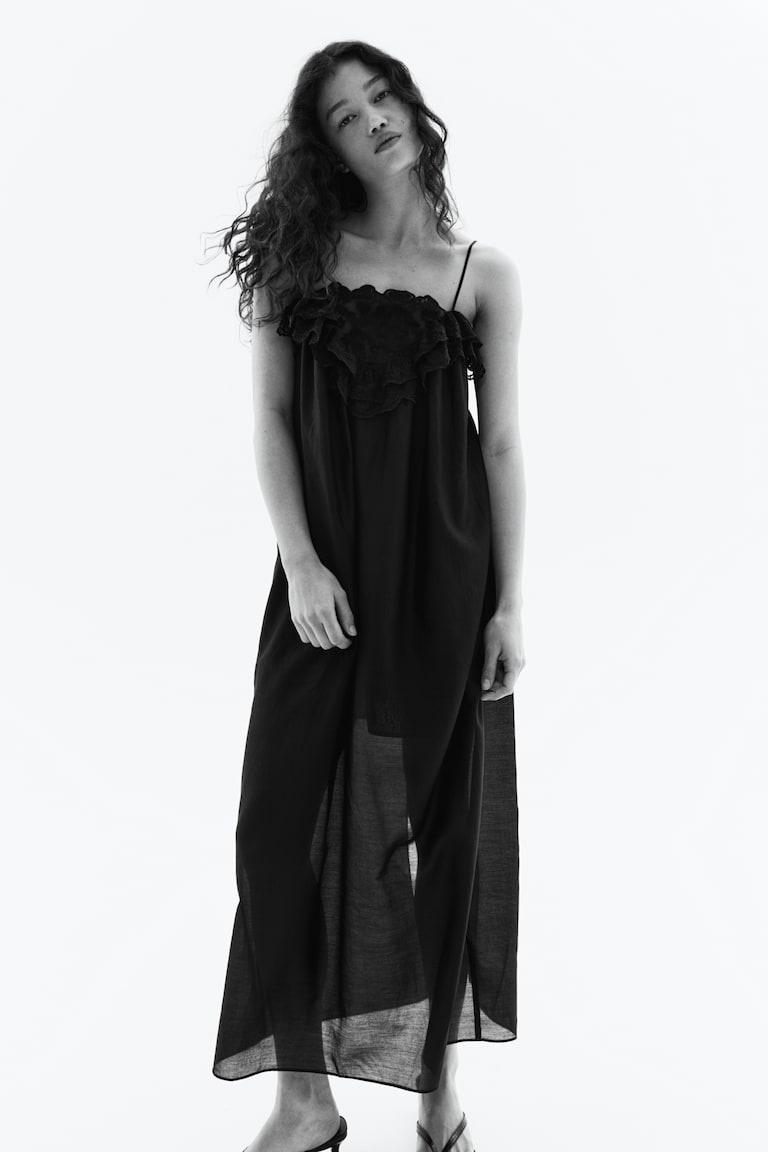 Lace-Trimmed Slip Dress